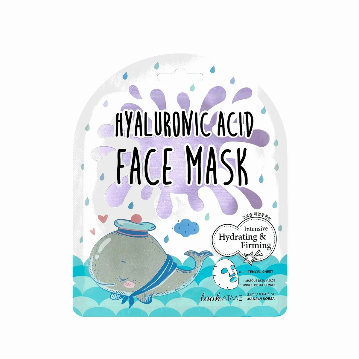 Masca tip servetel pentru hidratare intensa cu acid hialuronic, 25ml, Look at me Masca tip servetel pentru hidratare intensa cu acid hialuronic, 25ml, Look at me