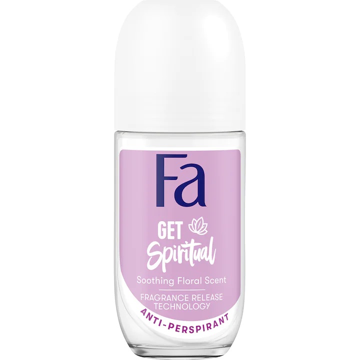 Deodorant roll-on antiperspirant Get Spiritual cu parfum floral, 50ml, Fa Deodorant roll-on antiperspirant Get Spiritual cu parfum floral, 50ml, Fa