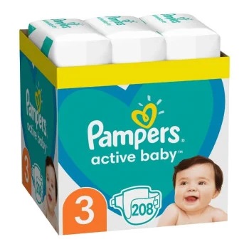 Scutece Active Baby Marimea 3 Midi pentru 6-10 kg, 208 bucati, Pampers Scutece Active Baby Marimea 3 Midi pentru 6-10 kg, 208 bucati, Pampers