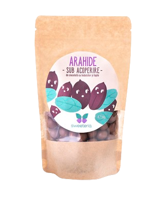 Arahide invelite in ciocolata cu lapte si indulcitor, 250g, Sweeteria Arahide invelite in ciocolata cu lapte si indulcitor, 250g, Sweeteria