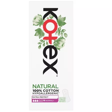Absorbante zilnice Extra Protect Normal+Natural, 18 bucati, Kotex Absorbante zilnice Extra Protect Normal+Natural, 18 bucati, Kotex