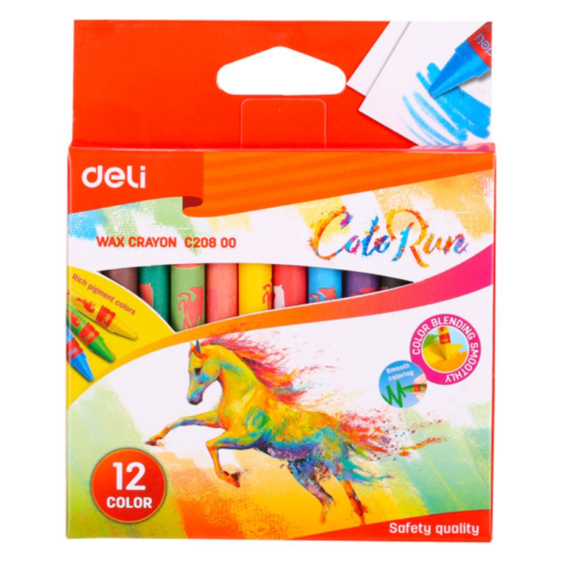 Set 12 Creioane Cerate Deli Colorun, 12 Culori, Creioane Colorate Cerate Set 12 Creioane Cerate Deli Colorun, 12 Culori, Creioane Colorate Cerate