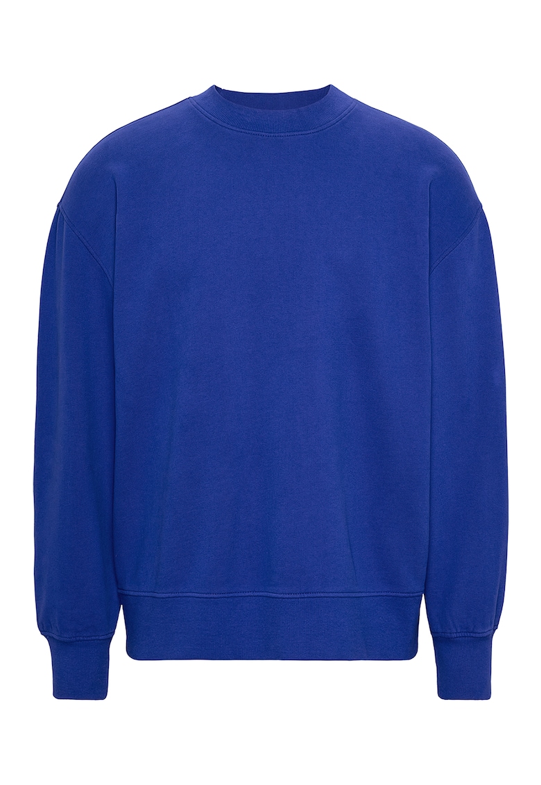 Bluza sport de bumbac organic cu decolteu la baza gatului si logo supradimensionat Bluza sport de bumbac organic cu decolteu la baza gatului si logo supradimensionat