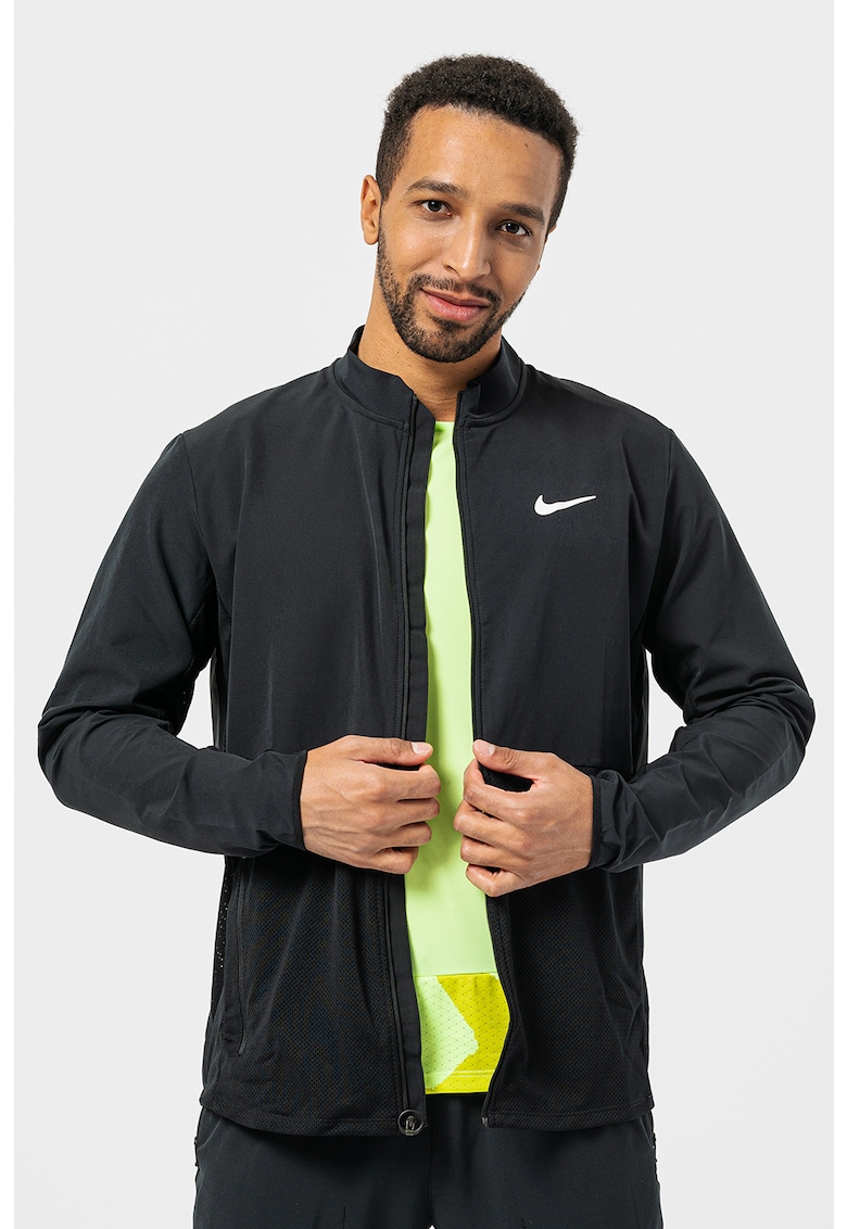 Bluza de trening cu fermoar si buzunare laterale pentru tenis Court Advantage Bluza de trening cu fermoar si buzunare laterale pentru tenis Court Advantage