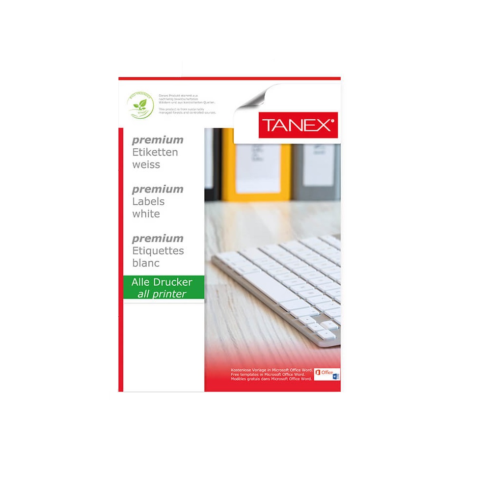 Etichete Autoadezive A4 Tanex, 10/Coala, Colturi Drepte, 100 Coli/Top, 105x57 mm Etichete Autoadezive A4 Tanex, 10/Coala, Colturi Drepte, 100 Coli/Top, 105x57 mm