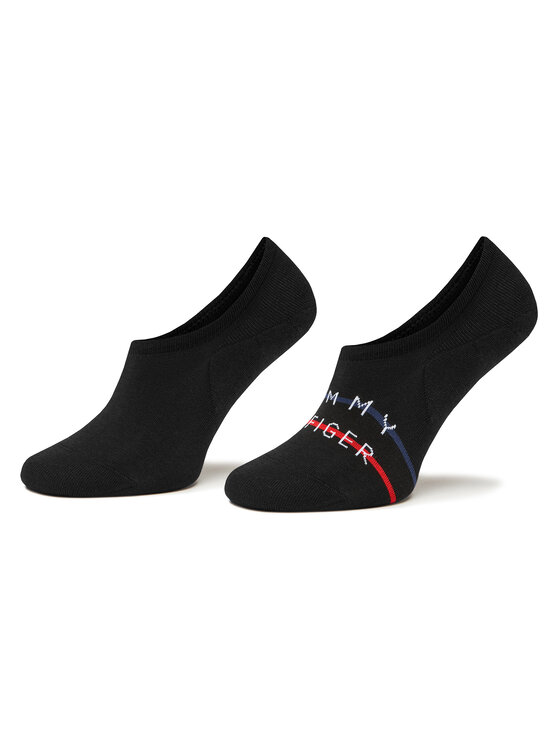Set de 2 perechi de șosete scurte pentru bărbați Tommy Hilfiger 701222189 Negru Set de 2 perechi de șosete scurte pentru bărbați Tommy Hilfiger 701222189 Negru