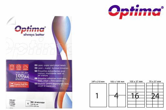Etichete Color Autoadezive 24/a4, 70 X 37 Mm, 100 Coli/top, Optima - Verde Etichete Color Autoadezive 24/a4, 70 X 37 Mm, 100 Coli/top, Optima - Verde