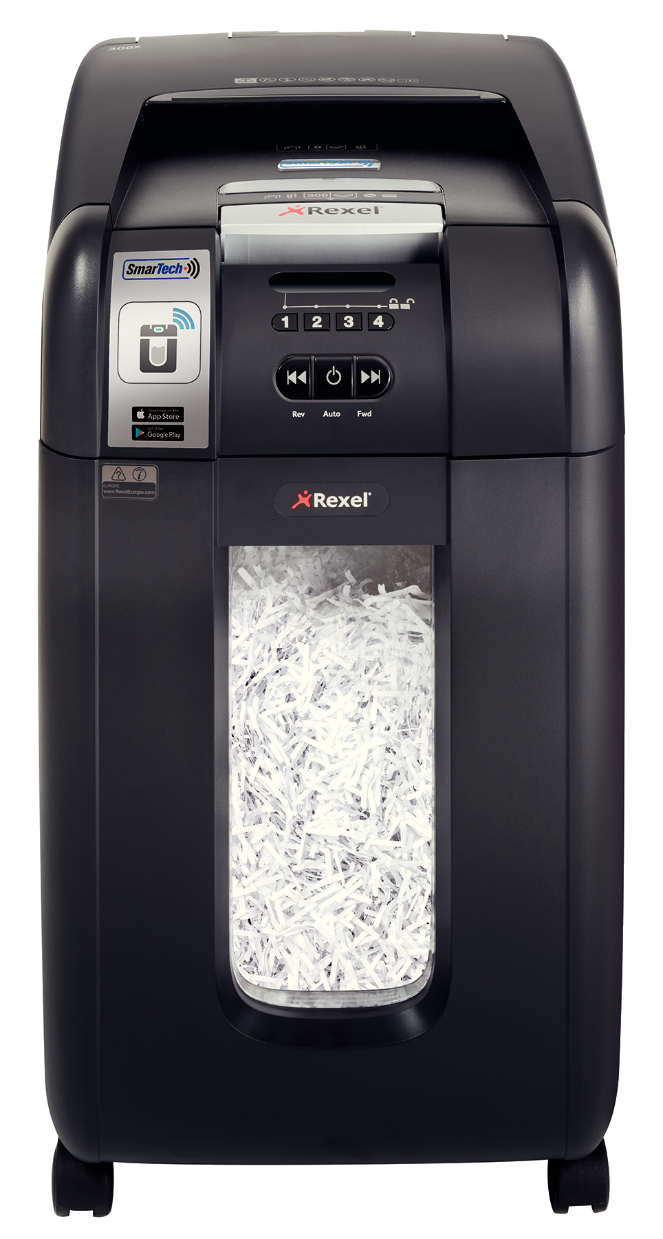 Distrugator Documente Automat Rexel Auto+ 300x Smartech, P4, Cross-cut (confeti), 300 Coli, Cos 40l Distrugator Documente Automat Rexel Auto+ 300x Smartech, P4, Cross-cut (confeti), 300 Coli, Cos 40l