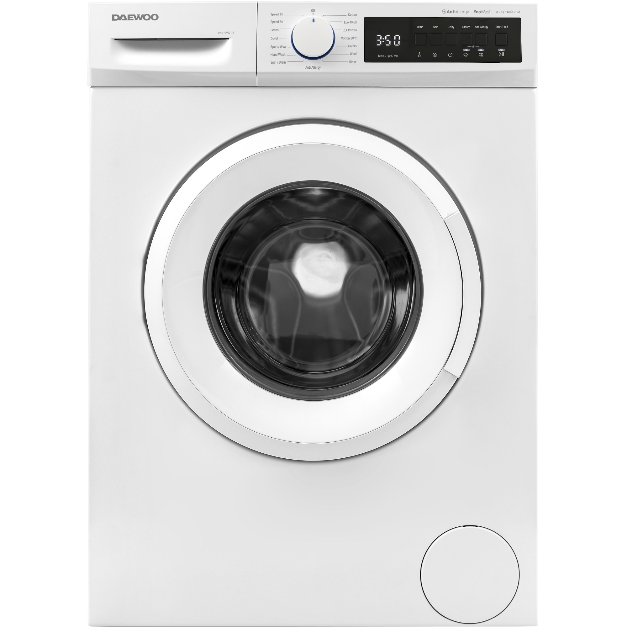 Masina de spalat rufe Daewoo DWD-FV9021-4/3, 1400 RPM, 9 kg, Start intarziat, Eco Wash, Clasa A Masina de spalat rufe Daewoo DWD-FV9021-4/3, 1400 RPM, 9 kg, Start intarziat, Eco Wash, Clasa A