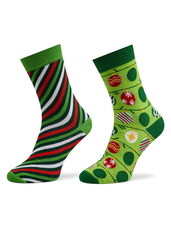 Set de 2 perechi de șosete lungi de damă Rainbow Socks Xmas Balls Colorat Set de 2 perechi de șosete lungi de damă Rainbow Socks Xmas Balls Colorat