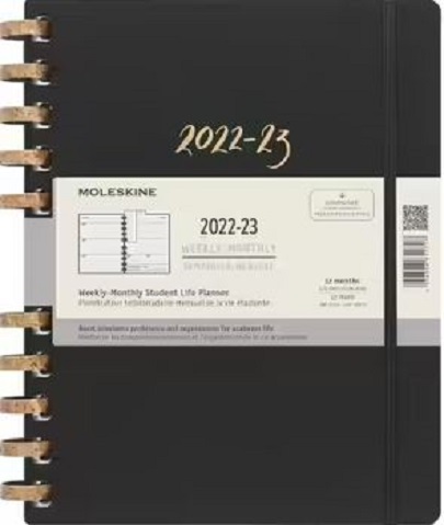 Agenda Moleskine 2022-2023 - 12M, Weekly Spiral Academic Planner, Extra Extra Large - Remake Midnight | Moleskine