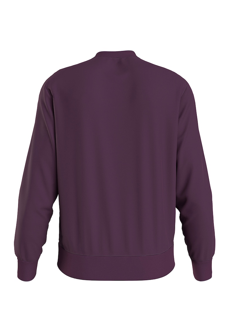 Bluza de trening din amestec de bumbac organic cu decolteu la baza gatului si logo Bluza de trening din amestec de bumbac organic cu decolteu la baza gatului si logo