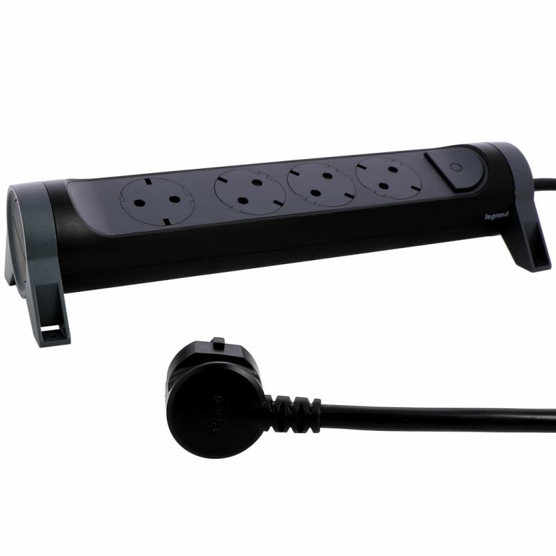 Bloc Multipriza Mobil Premium Rotativ 4x2P+T cu Intrerupator 1,5m negru Bloc Multipriza Mobil Premium Rotativ 4x2P+T cu Intrerupator 1,5m negru