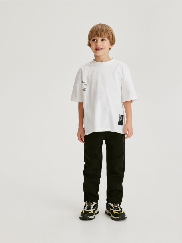Pantaloni jogger sport cu fermoare - negru Pantaloni jogger sport cu fermoare - negru