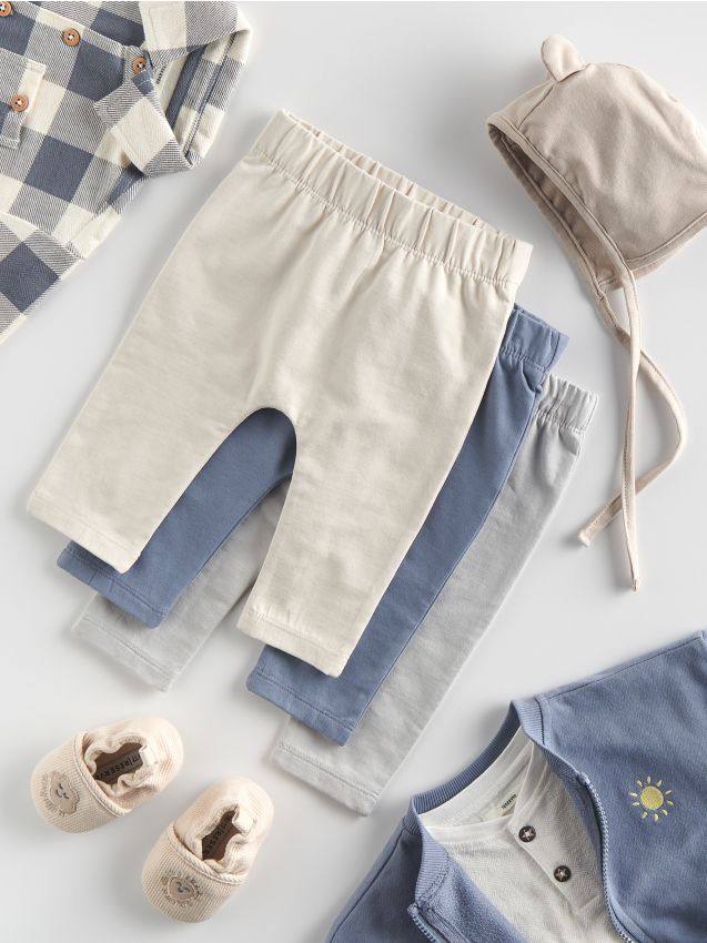 Set de 3 perechi de pantaloni cu continut ridicat de bumbac - nude Set de 3 perechi de pantaloni cu continut ridicat de bumbac - nude