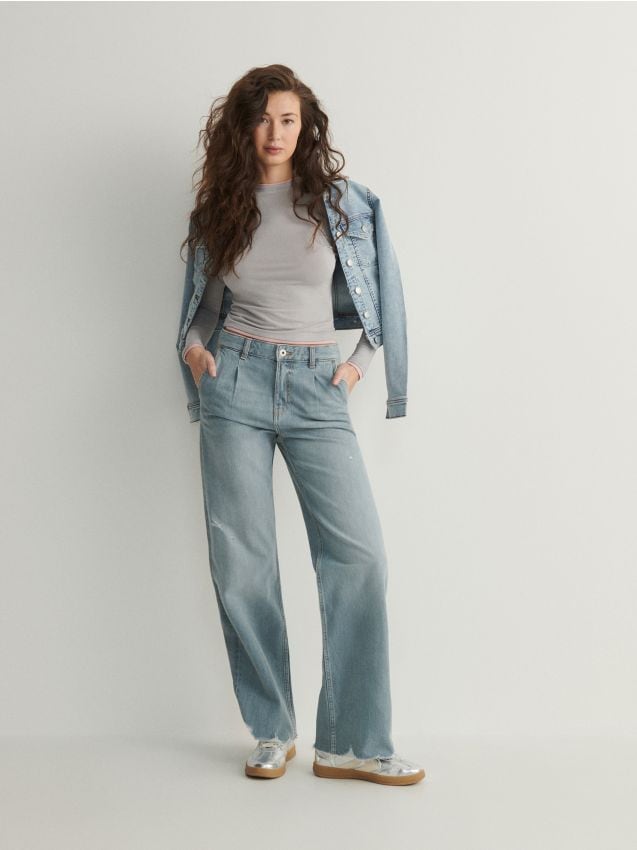 Bluza cu continut ridicat de modal - gri deschis Bluza cu continut ridicat de modal - gri deschis