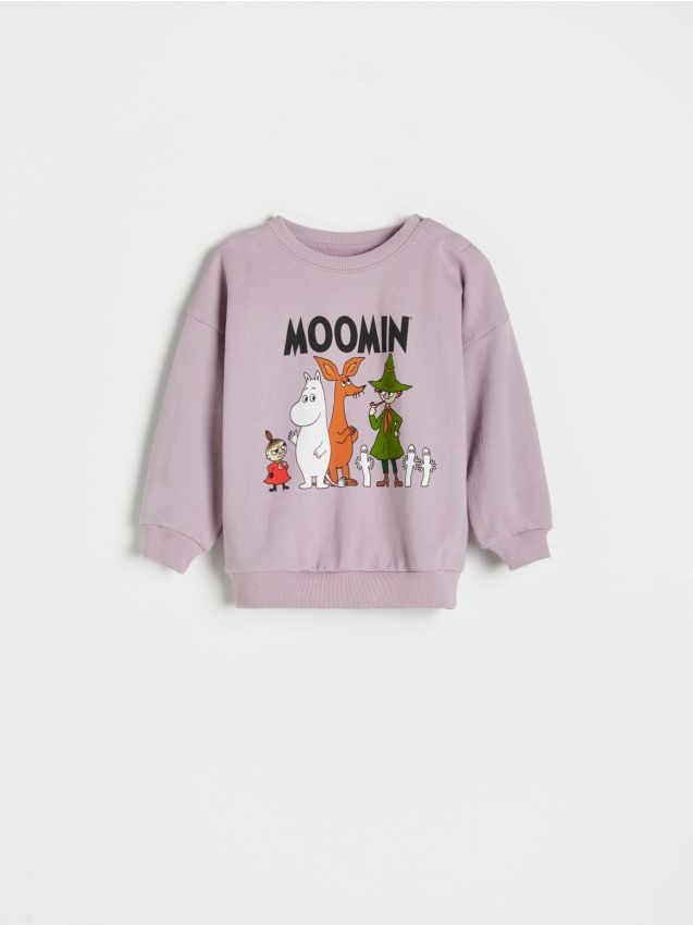 Bluza sport oversized The Moomins - roz-pudra Bluza sport oversized The Moomins - roz-pudra