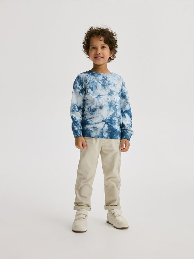 Tricou oversized cu maneca lunga - Albastru metalizat Tricou oversized cu maneca lunga - Albastru metalizat