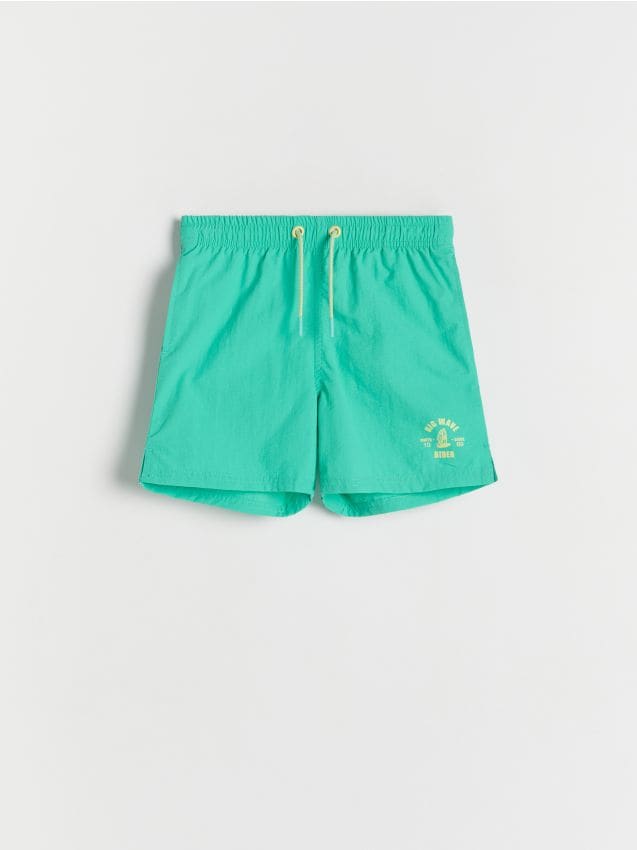 Pantaloni scurti de baie cu imprimeu - turcoaz Pantaloni scurti de baie cu imprimeu - turcoaz