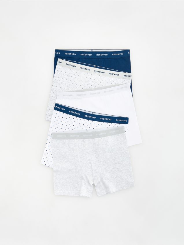 Set de 5 perechi de boxeri din material majoritar bumbac - bleumarin Set de 5 perechi de boxeri din material majoritar bumbac - bleumarin