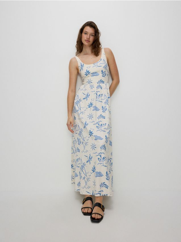 Rochie maxi cu continut ridicat de viscoza - multicolor Rochie maxi cu continut ridicat de viscoza - multicolor