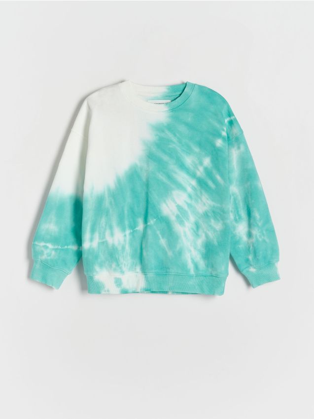 Hanorac oversized, din bumbac - turcoaz Hanorac oversized, din bumbac - turcoaz