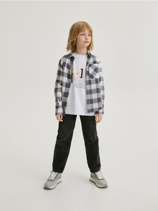 Camasa regular fit din flanela - gri-inchis Camasa regular fit din flanela - gri-inchis