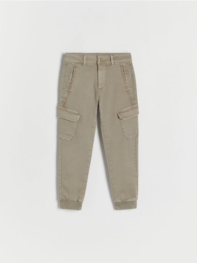 Pantaloni jogger cargo, elastici - verde-oliv deschis Pantaloni jogger cargo, elastici - verde-oliv deschis