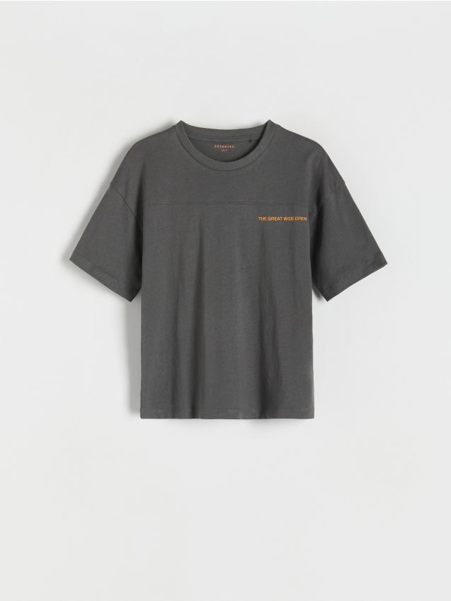 Tricou oversized din bumbac - gri-inchis Tricou oversized din bumbac - gri-inchis