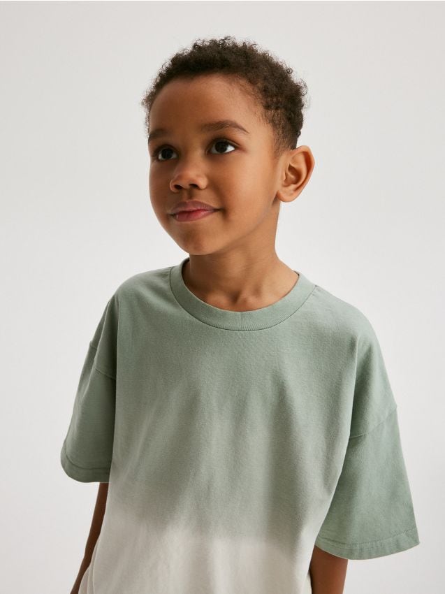 Tricou oversized din bumbac - verde-inchis Tricou oversized din bumbac - verde-inchis