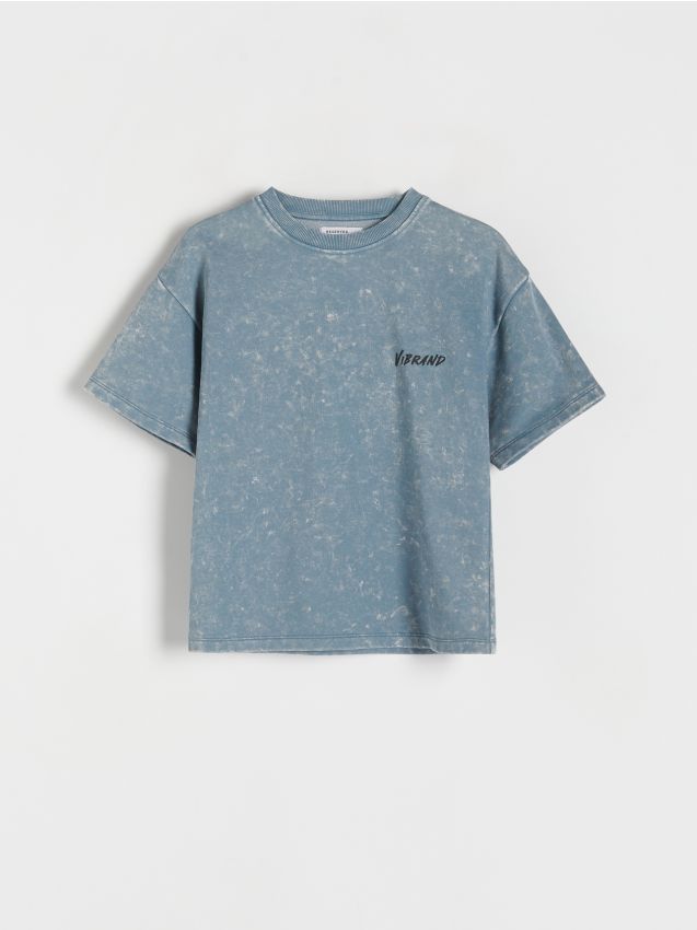 Tricou oversized cu efect prespalat - turcoaz-deschis Tricou oversized cu efect prespalat - turcoaz-deschis