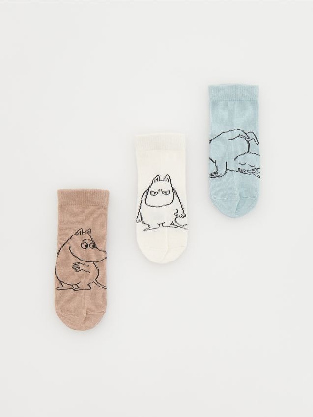 Set de 3 perechi de sosete The Moomins - crem Set de 3 perechi de sosete The Moomins - crem