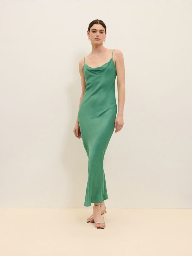 Rochie maxi cu continut ridicat de viscoza - verde Rochie maxi cu continut ridicat de viscoza - verde