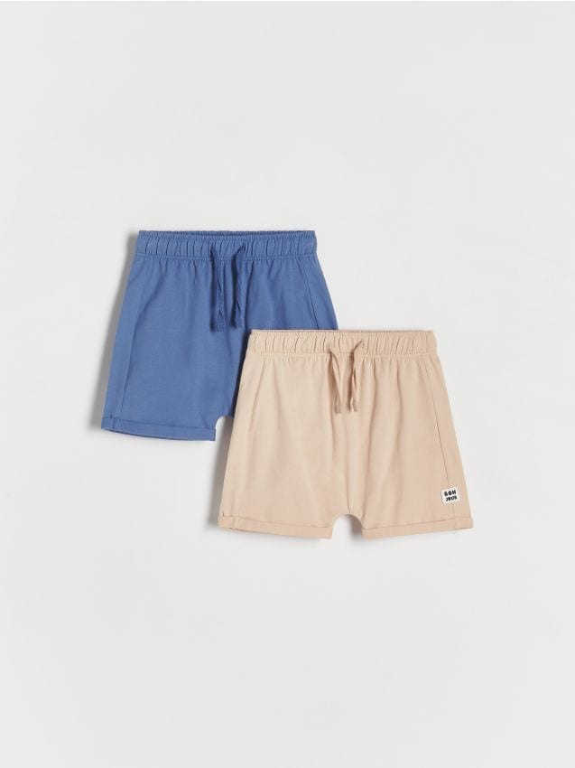 Set de 2 perechi de pantaloni scurti cu continut ridicat de bumbac - bleumarin Set de 2 perechi de pantaloni scurti cu continut ridicat de bumbac - bleumarin