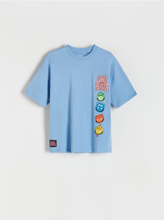 Tricou oversized Gang Beasts - albastru Tricou oversized Gang Beasts - albastru