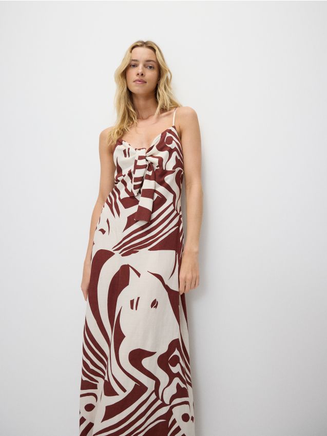 Rochie maxi cu continut ridicat de viscoza - multicolor Rochie maxi cu continut ridicat de viscoza - multicolor