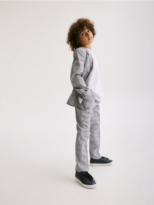 Pantaloni slim eleganti - Albastru metalizat Pantaloni slim eleganti - Albastru metalizat