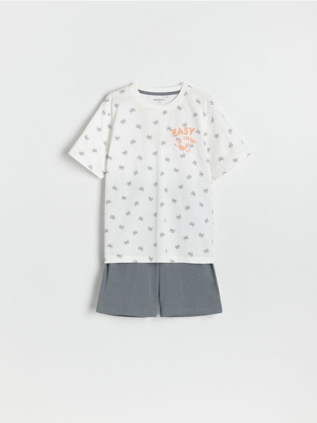 Set pijama din doua piese, cu imprimeu - crem Set pijama din doua piese, cu imprimeu - crem
