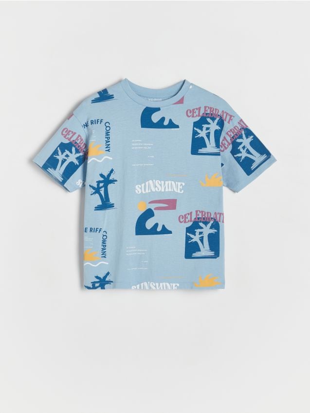 Tricou din bumbac cu imprimeu - albastru-violet Tricou din bumbac cu imprimeu - albastru-violet