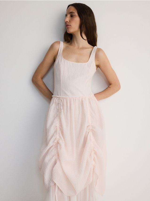 Rochie midi, cu continut ridicat de Lyocell - roz-pastel Rochie midi, cu continut ridicat de Lyocell - roz-pastel
