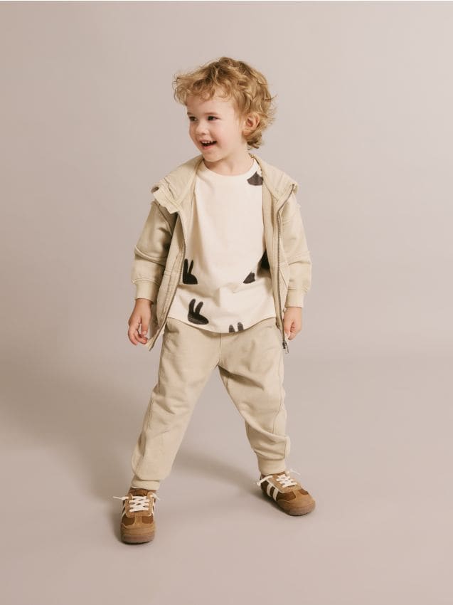 Bluza sport oversized cu continut ridicat de bumbac - bej Bluza sport oversized cu continut ridicat de bumbac - bej