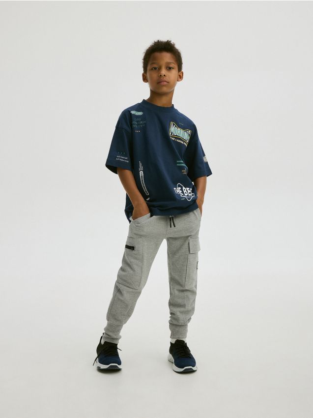Pantaloni de bumbac Jogger - gri-inchis Pantaloni de bumbac Jogger - gri-inchis