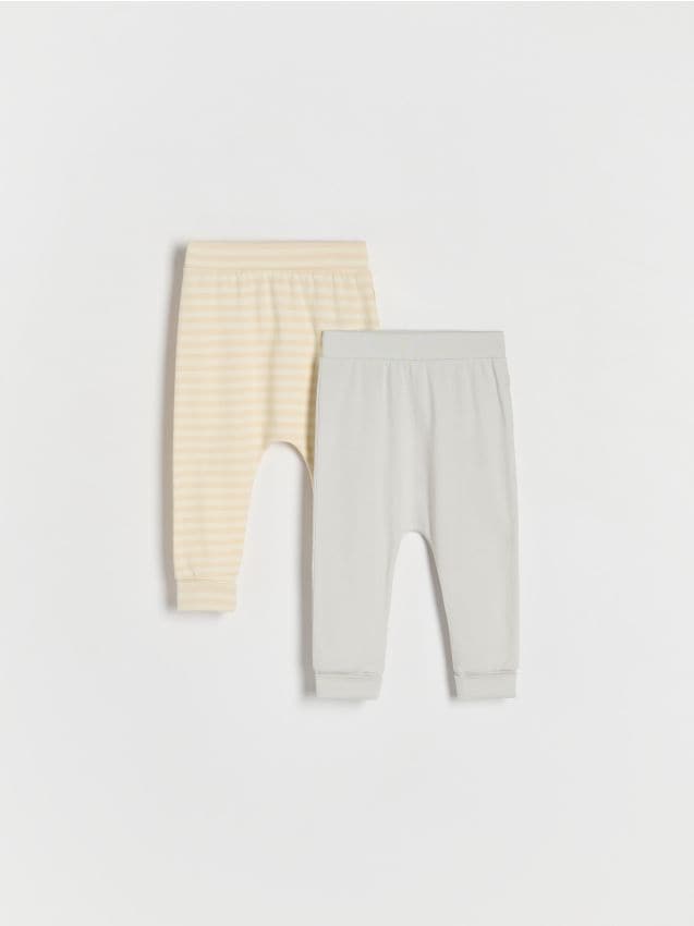 Set de 2 perechi de pantaloni din bumbac - gri deschis Set de 2 perechi de pantaloni din bumbac - gri deschis