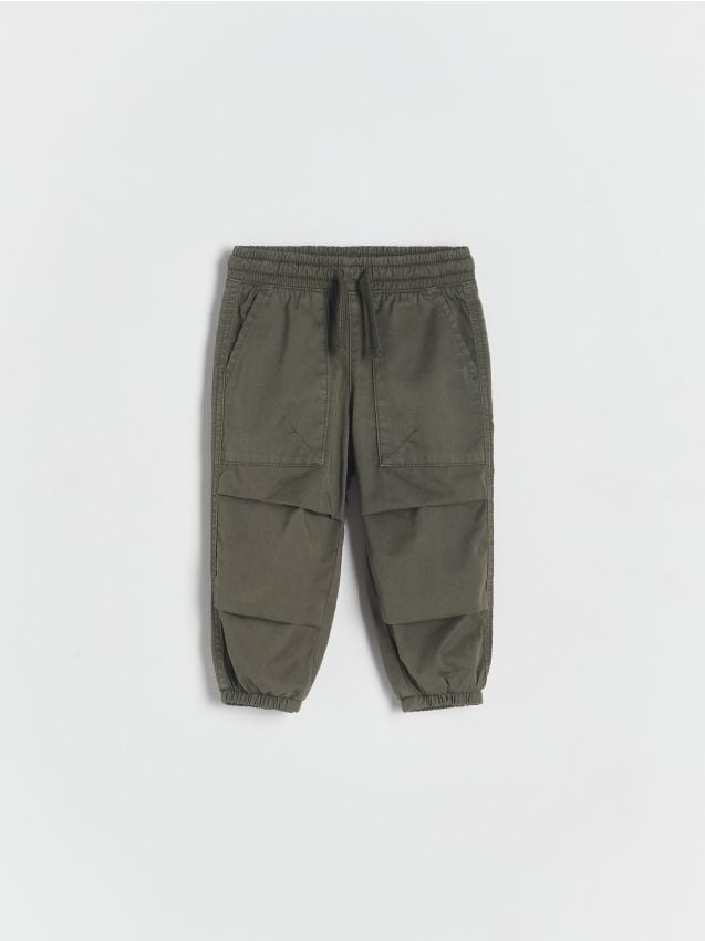 Pantaloni parachute din bumbac - verde-maroniu Pantaloni parachute din bumbac - verde-maroniu
