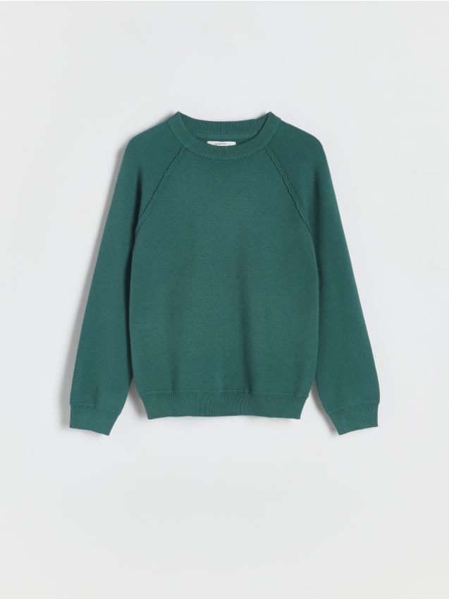 Pulover cu continut ridicat de viscoza - verde-maroniu Pulover cu continut ridicat de viscoza - verde-maroniu