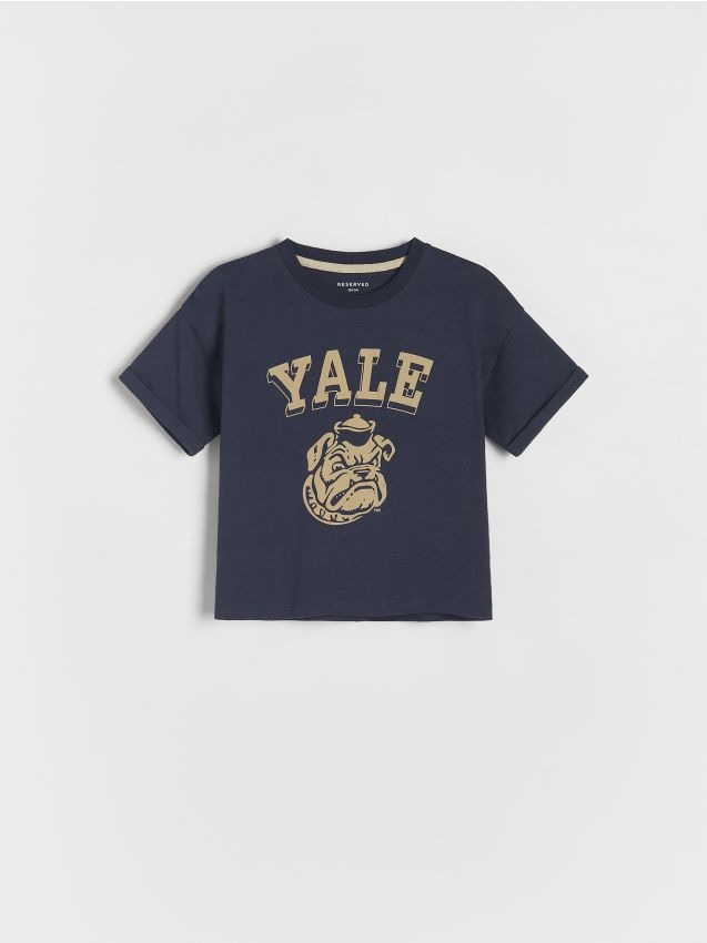 Tricou oversized Yale - Albastru metalizat Tricou oversized Yale - Albastru metalizat