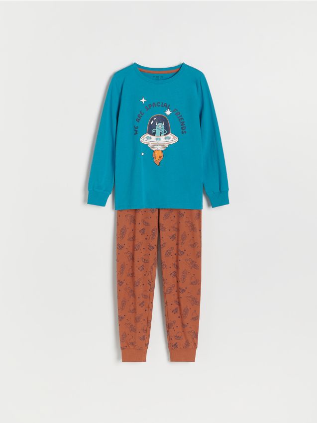 Set pijama din doua piese, cu imprimeu - turcoaz-inchis Set pijama din doua piese, cu imprimeu - turcoaz-inchis