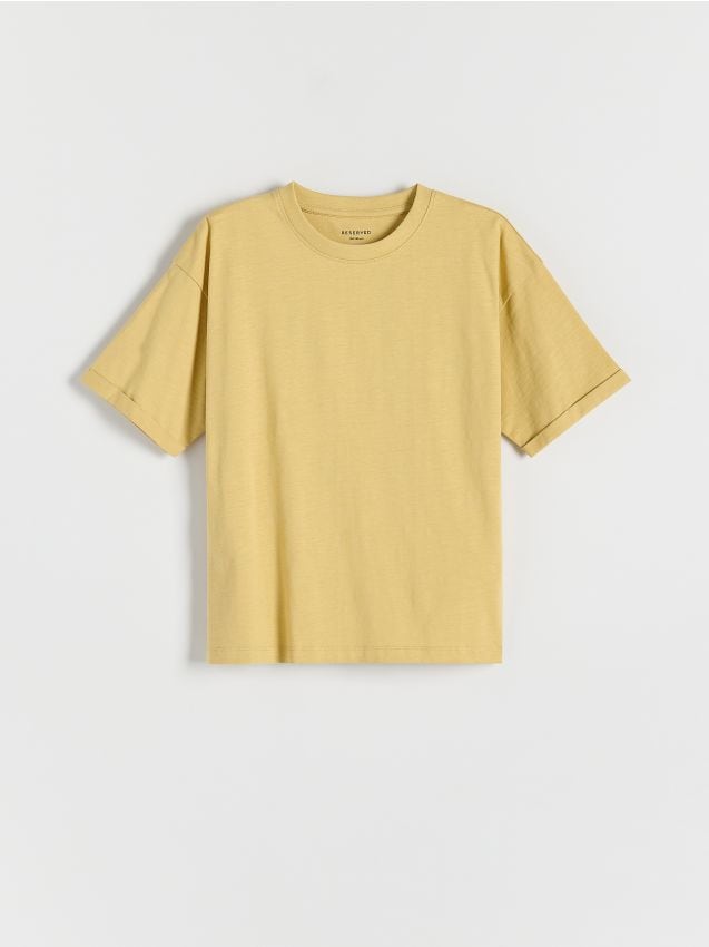 Tricou oversized cu imprimeu - galben-pal Tricou oversized cu imprimeu - galben-pal