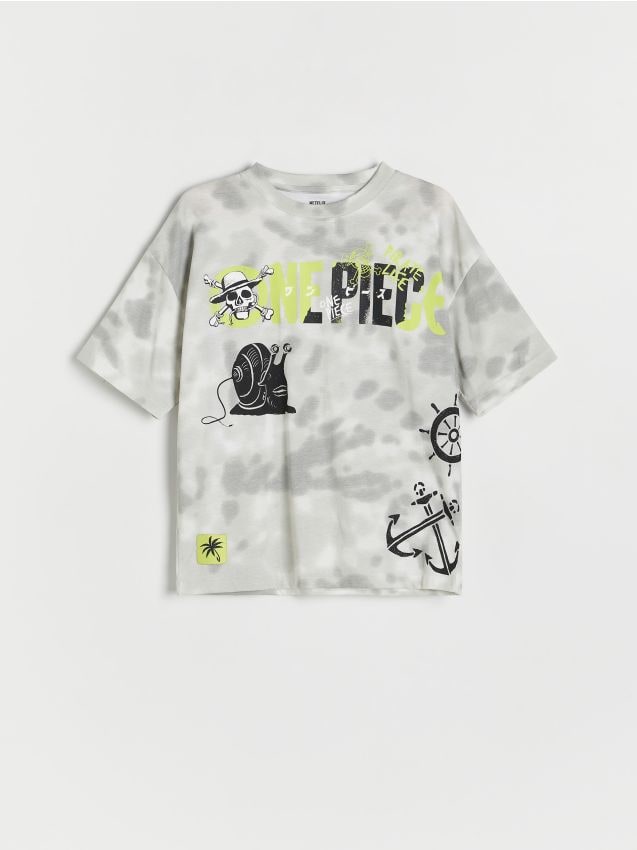 Tricou oversized One Piece - gri deschis Tricou oversized One Piece - gri deschis