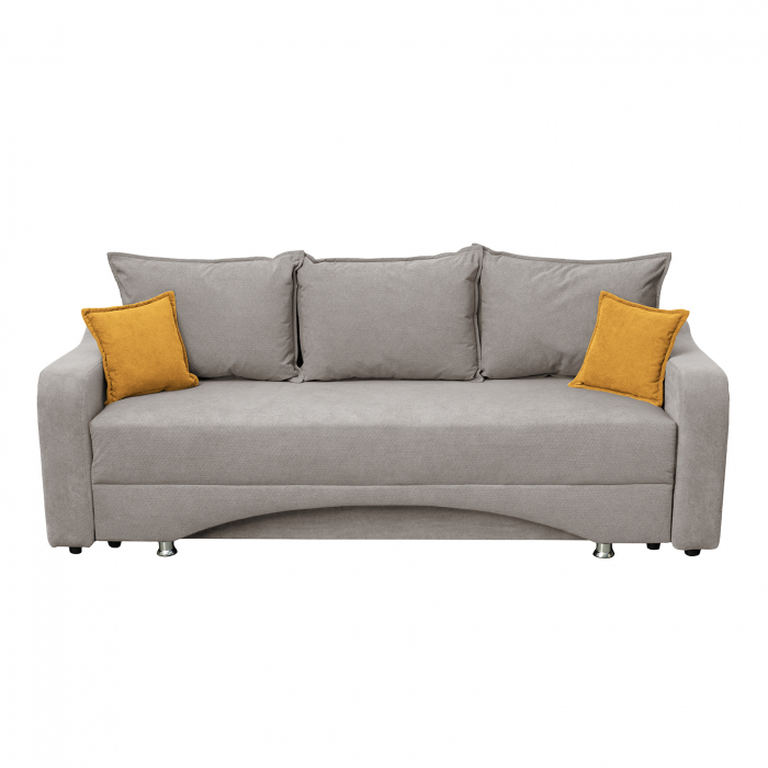 Canapea SUSIE extensibila, 3 locuri, cu arcuri si lada depozitare, gri + galben, 222x105x80 cm Canapea SUSIE extensibila, 3 locuri, cu arcuri si lada depozitare, gri + galben, 222x105x80 cm